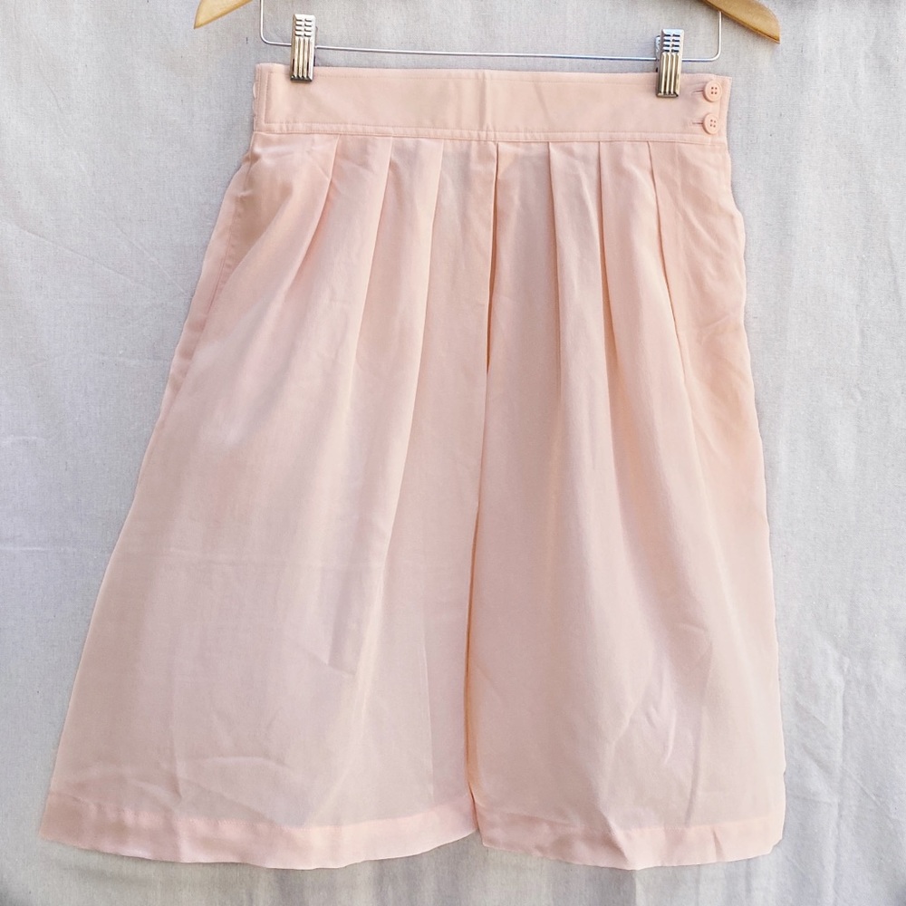 VINTAGE Women's Flowy Silk Shorts Pink Blush XS-M